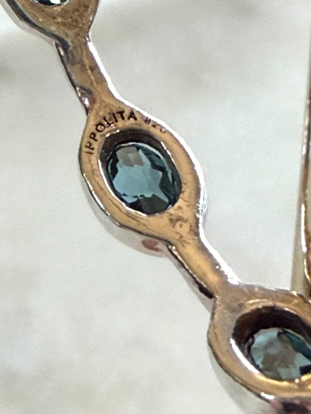 Ippolita Sterling Topaz Silver Large Hammered Hoop - Picture 6 of 12